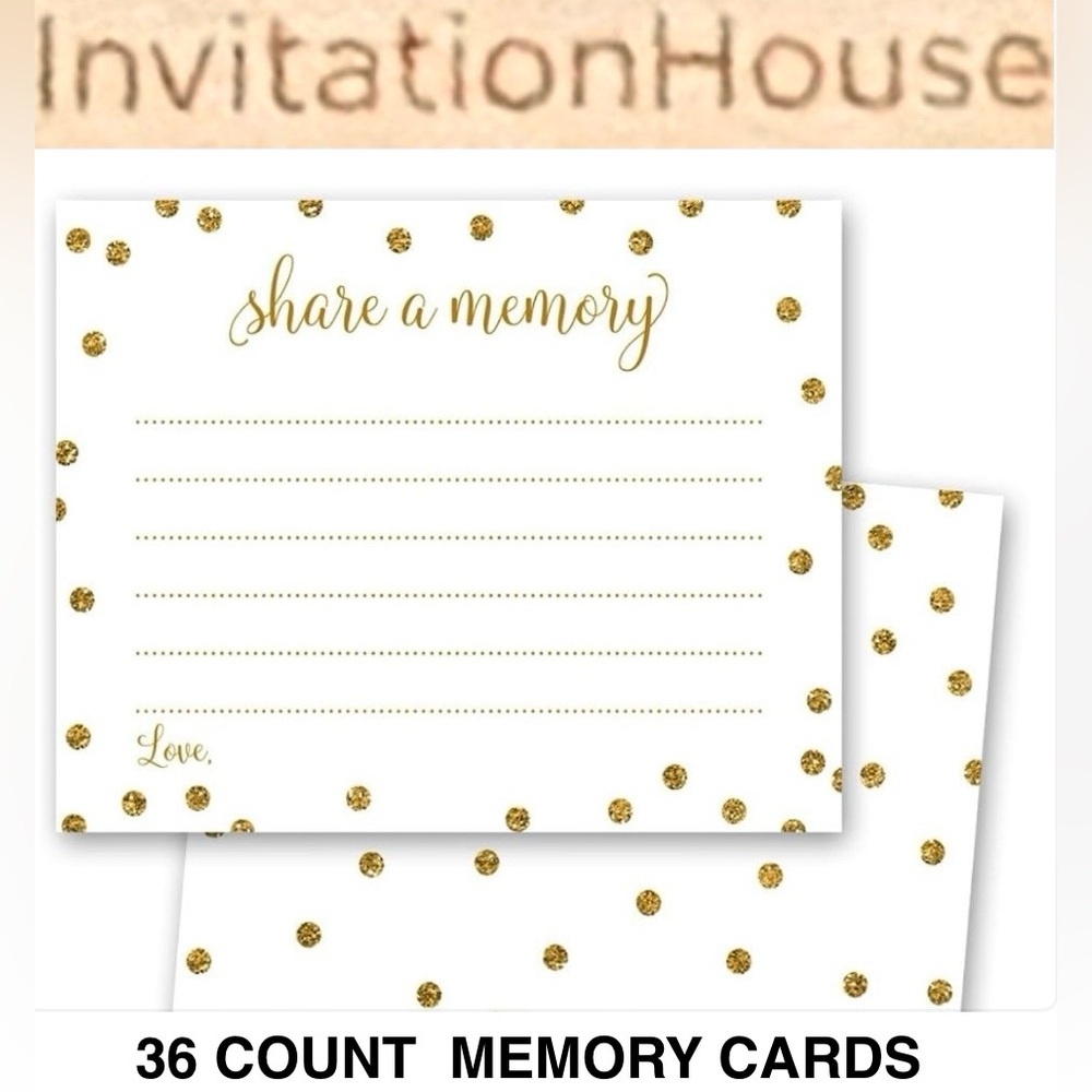 INVITATION HOUSE Share a Memory party Cards 36 Count size 4 x 5 New